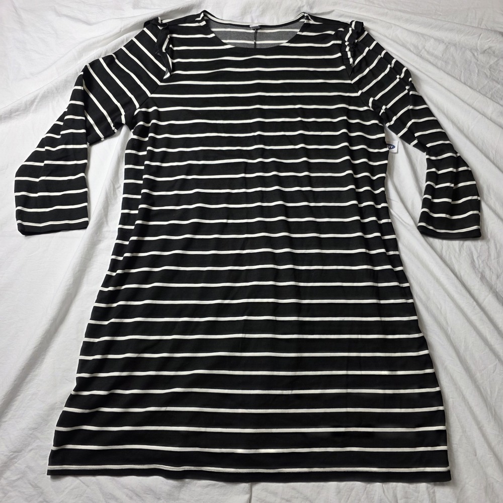 Old Navy women's dress shift long sleeve striped ruffle shoulder XXL Tags